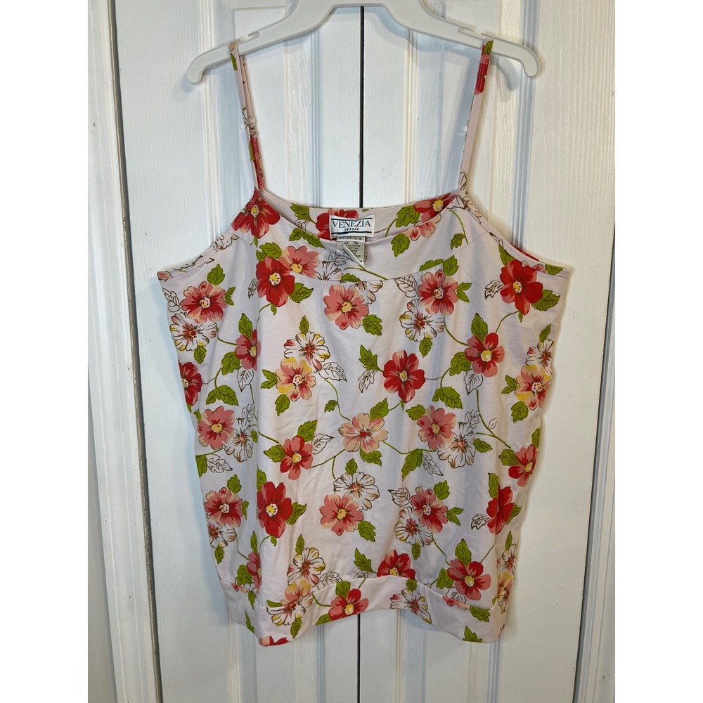✨Venezia Vitale Floral Cami Top Sleeveless Casual Blouse Summer Tank 1X